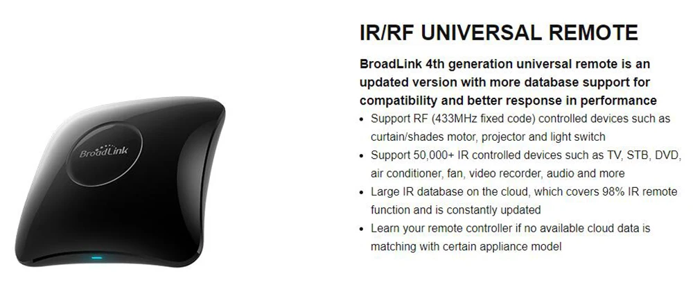 Broadlink RM4 PRO WiFi IR RF Universal Smart Home Fernbedienung BestCon RM4C Mini IR TV Controller Arbeitet mit Alexa google Hause – Detail 1