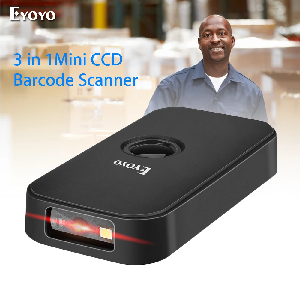 Eyoyo – Scanner de codes-barres sans fil EY-009C, CCD 2.4G, de poche, BT, Modes de connexion filaire 3 en 1, capacité de décodage, Mini Scanner de