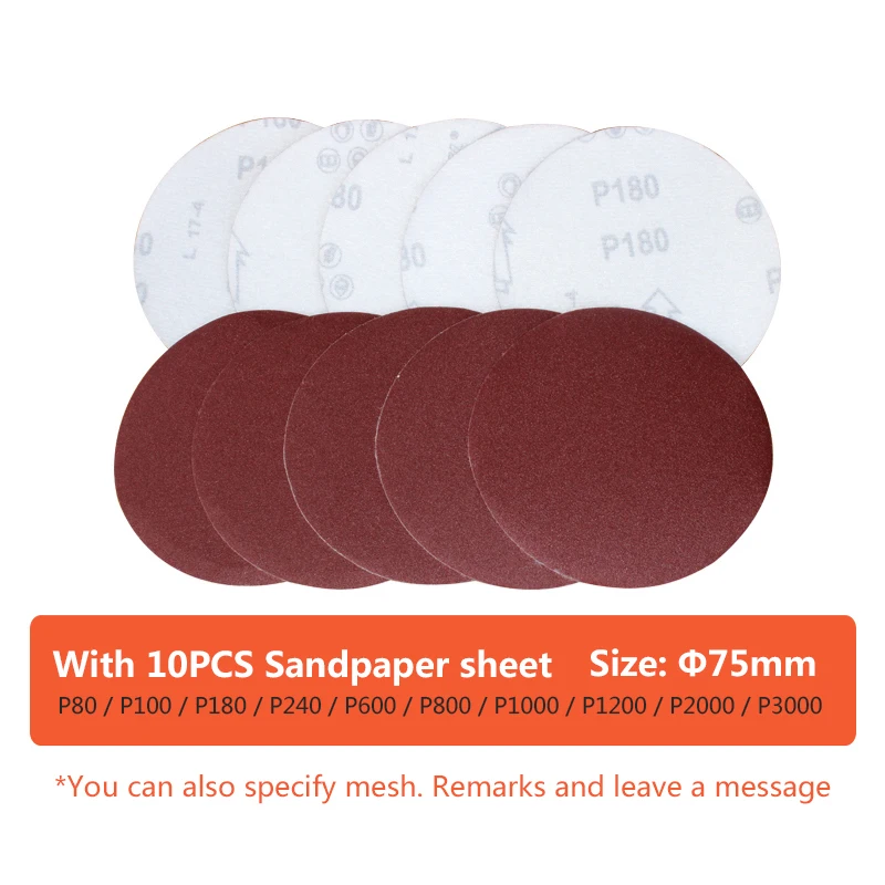 11PCS Sandpaper Disc Kit 3 Inch Polishing Wheel with 10PCS Abrasive Polish Pad Plate For Rotary Sander Tool Sanding Paper