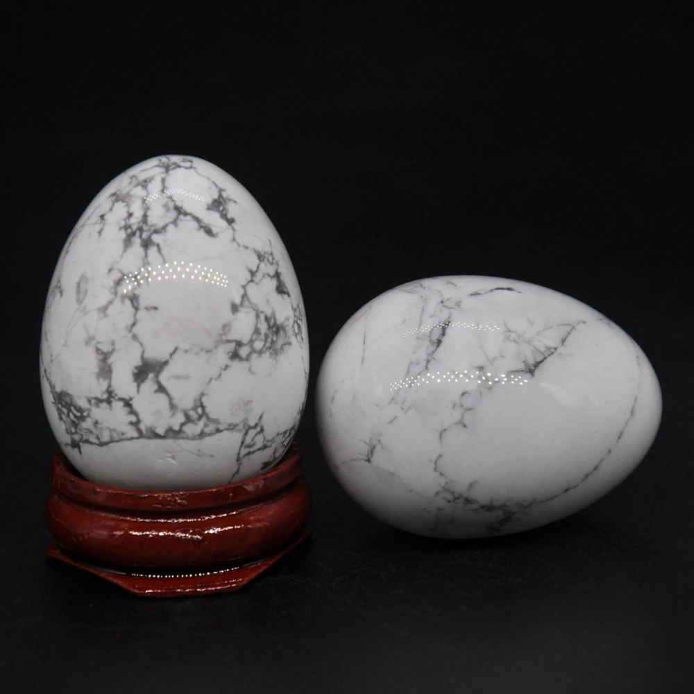 

30x40mm White Howlite Turquoise Egg Shaped Stone Healing Natural Crystal Kegel Massage Accessory Minerale Gemstone Decoration