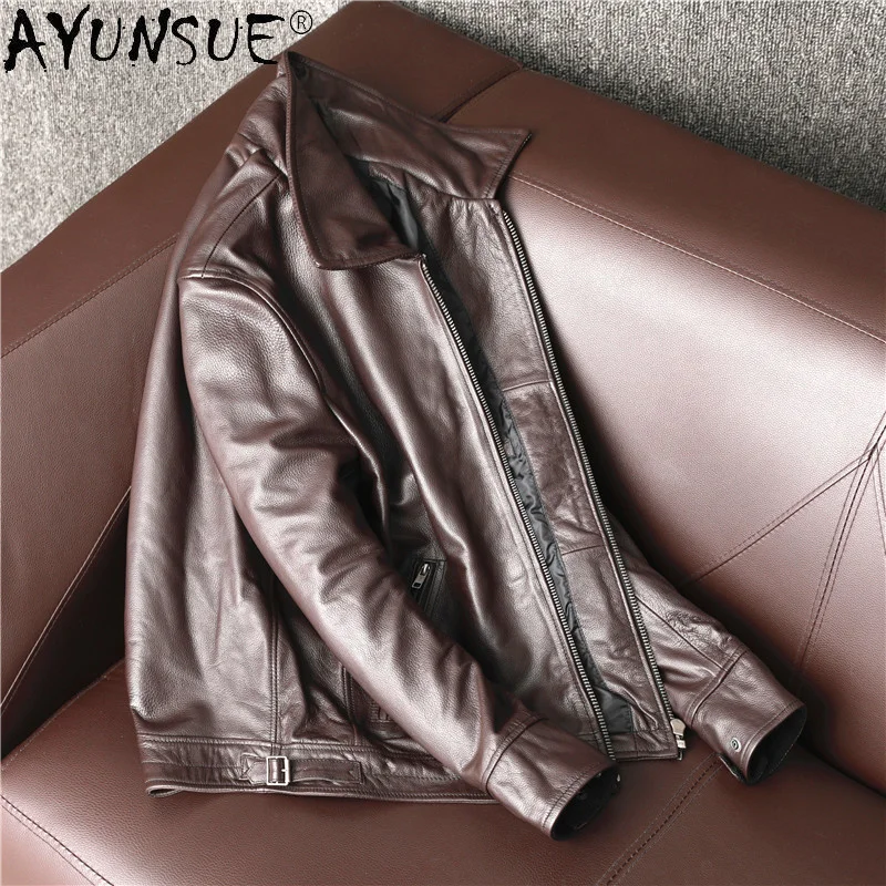 Real 100% Genuine Leather Jacket Men High Quality Cowhide Coat Plus Size Men's Jackets 6xl Spring Fall 2021 Hommes Veste