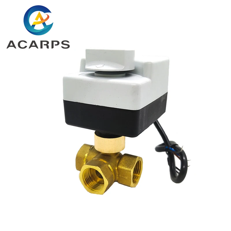 

1/2" 1" 1-1/2" Brass Electric Ball Valve Three-Wire Two-Control Three-Way Electric Actuator Internal Thread With Manual Switch