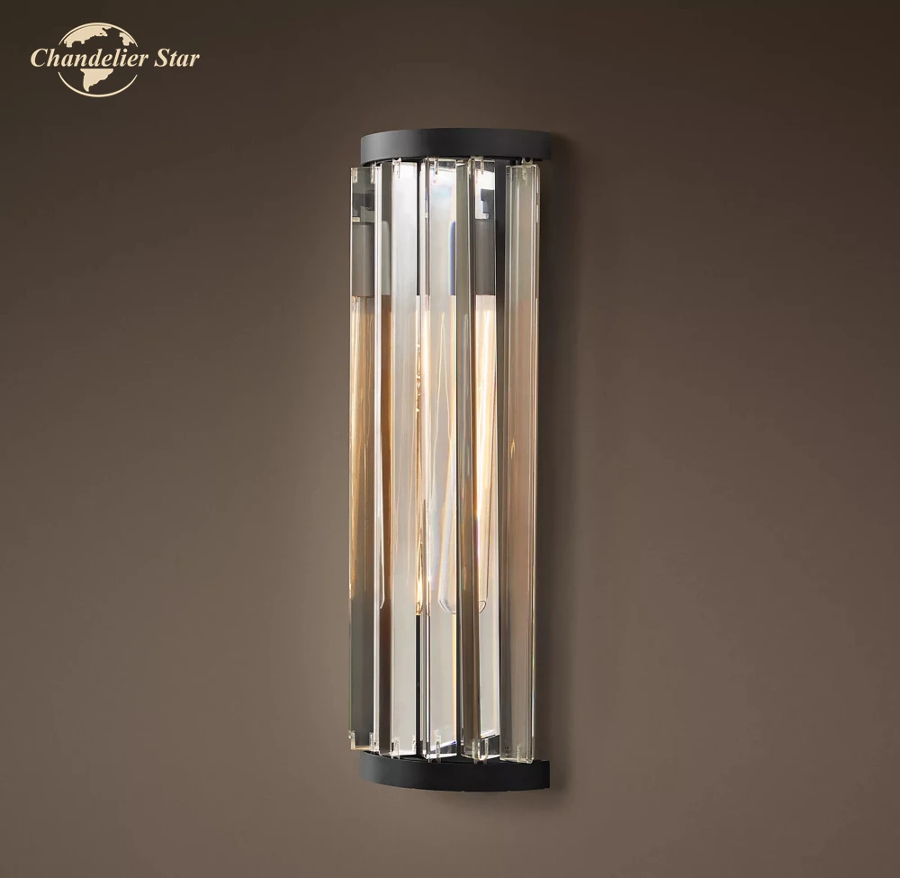 Modern Black Wall Lamps Lustre LED Crystal Welles Sconce Decoration Bedroom Bathroom Living Room Indoor Lighting