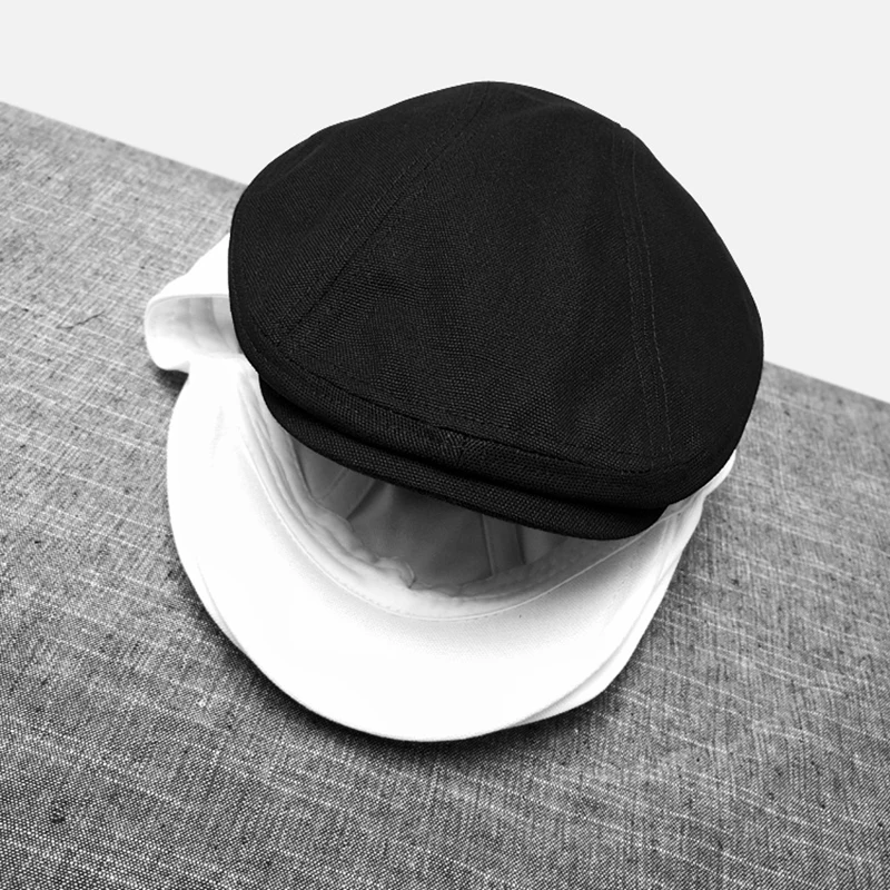 Vintage Flat Caps For Men Solid Cotton Beret Hat Women Casual Coffee Duckbill Ivy Cap Spring And Summer Breathable Hats BLM239