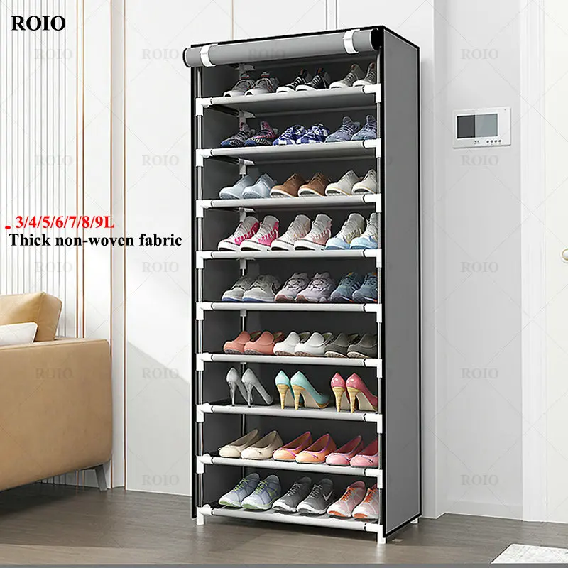 Simple Shoe Cabinet DIY Dustproof Fabric Organizer Stand Holder Hallway Saving Space Shoe Shelf Home Furniture Storage Shoe Rack