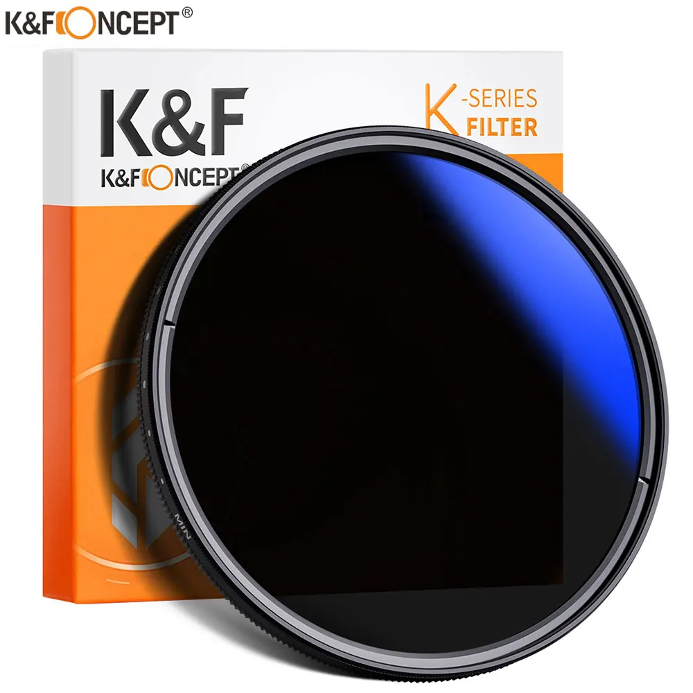 K&F CONCEPT ND Filter ND2 to ND400 ND Lens Filter Slim Fader  Variable Adjustable Neutral Density 49mm 52mm 58mm 62mm 67mm