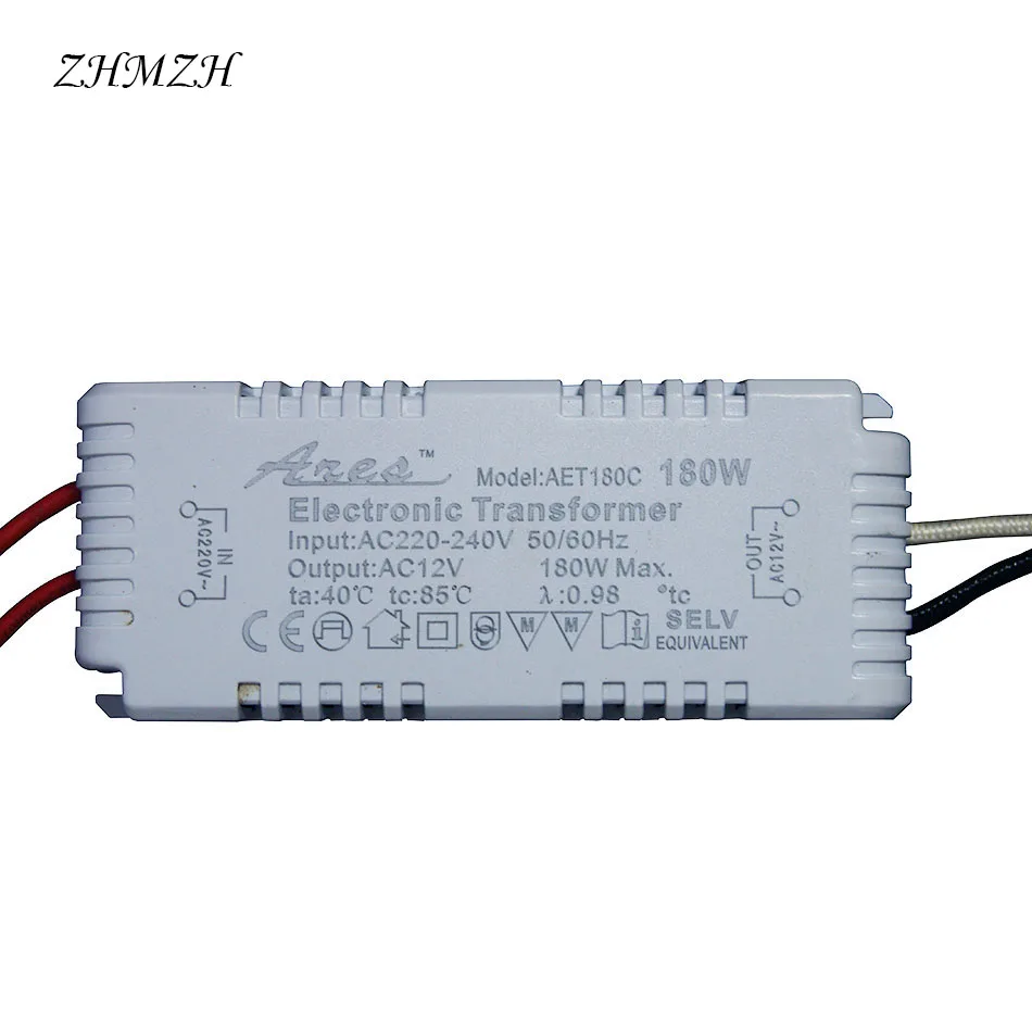 ZHMZH Dimmable AC220V to AC12V Electronic Transformer 120W 160W 180W 200W For G4/G5.3 Quartz Lamp Halogen Lamp Crystal Lamp CE