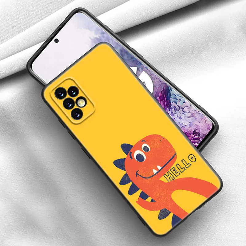 Cute Dinosaur Baby Phone Case For Samsung Galaxy A12 A22 A21S A02S A31 A32 A50 A51 A70 A71 A72 A11 A10S A20S A30S A52 S 5G Cover