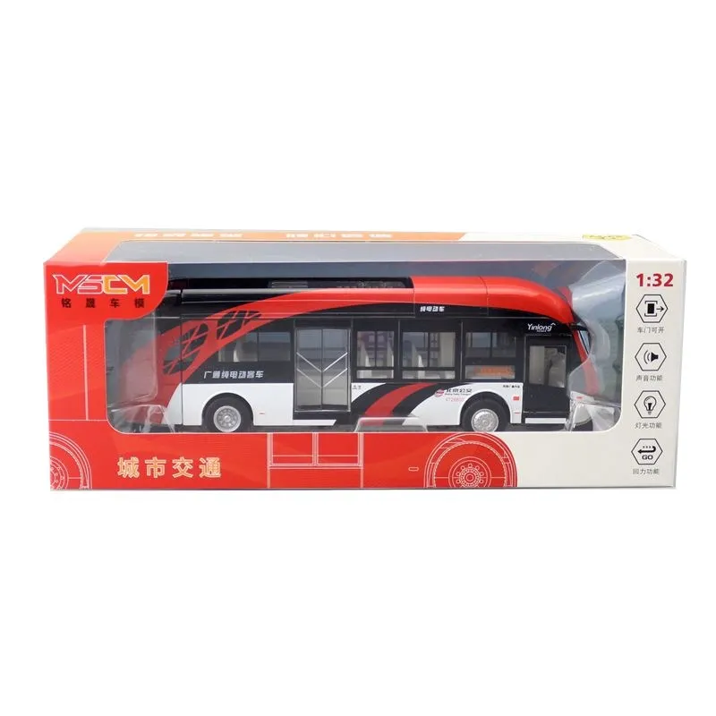 Neues Produkt 1:50 Alloy Pull Back Elektro-Sightseeing-Bus-Modell, Ton und Licht ziehen Kinderauto-Spielzeug zurück, kostenloser Versand