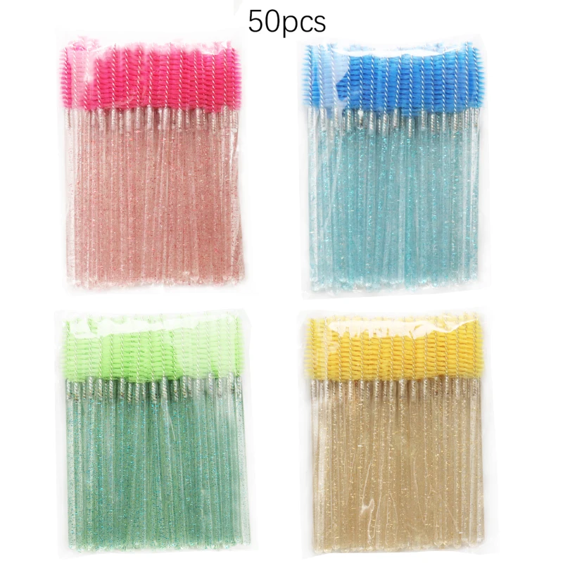 1000pcs Disposable Eyelash Makeup Brush Eyebrow Comb Mascara Wands Crystal Microbrush Beauty Tool Lash Extension Supplies