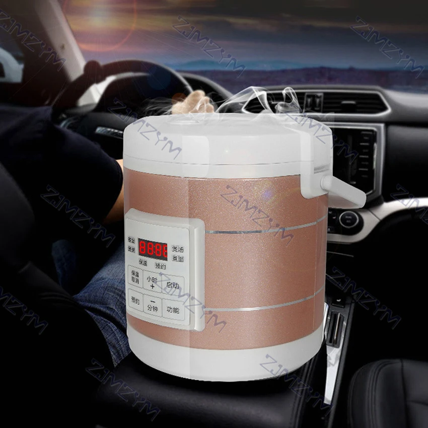 Cuiseur électrique de soupe de riz 12V/24V, 1,6 l, boîte à déjeuner Portable, chauffe-plats, pour voiture et camion