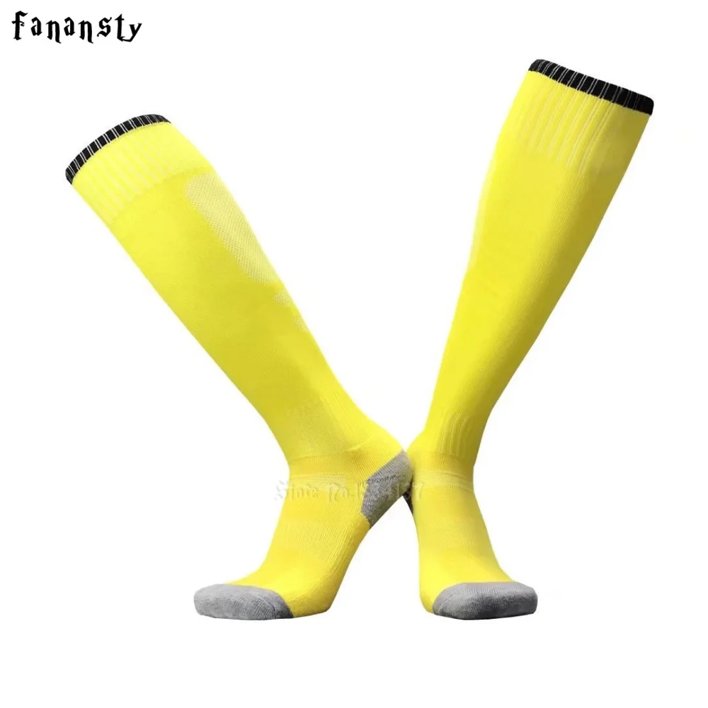 Men Soccer Socks Women Cheap Sports Socks Soccer Stocking Running Breathable Cotton Knee-High Football Socks Sock Pair White Red