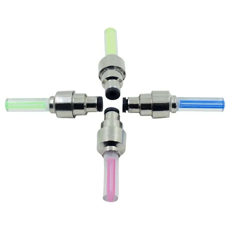 Neon Bike Spoke Light Mini Bicycle Taillight MTB Wheel Tire Nozzle Valve Caps Lamp Cycling Warning Head Rear Light