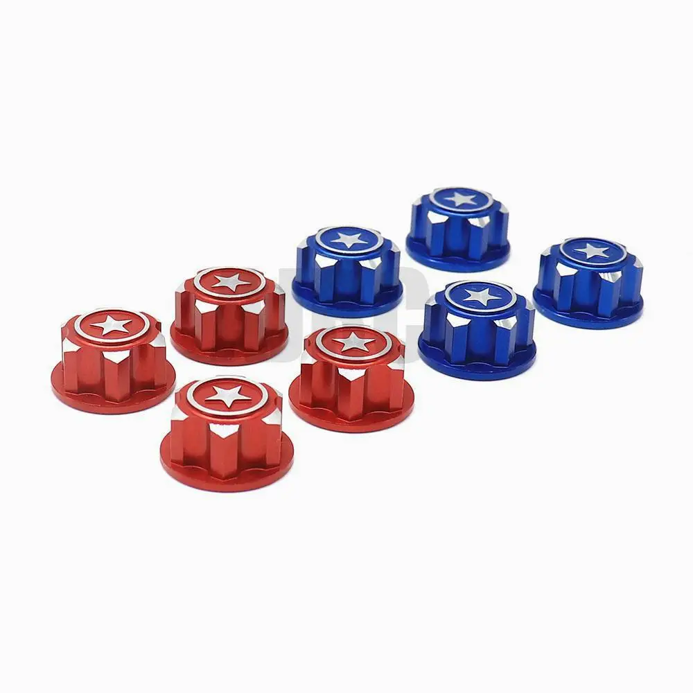 

4PCS RC Car Aluminum 17mm Hex Wheel Nuts Dustproof Anti-Skid Non-slip for 1/8 TRX X-Maxx Summit E-Revo Buggy RC Truck