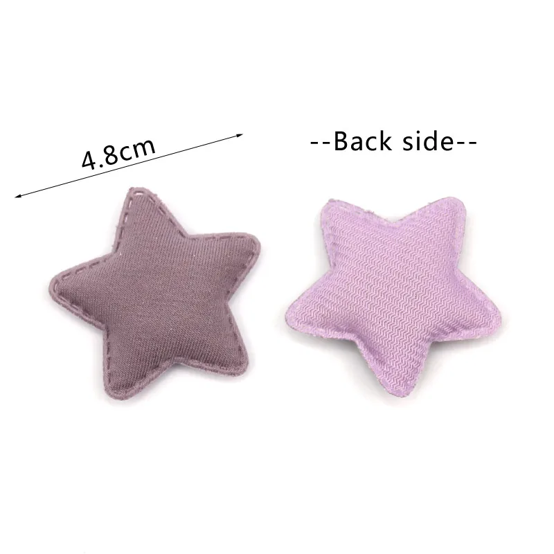 24Pcs 4.8cm Star Padded Appliques for Kids BB Clip headwear Decor clothing patches Hairpin crafts handmade accessoires