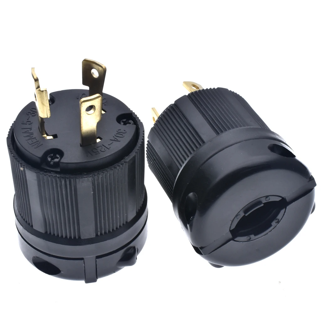 America UL NEMA L5-30P US 30A wired industry Assembled connector Tripolar male Receptacle Selfocked plug