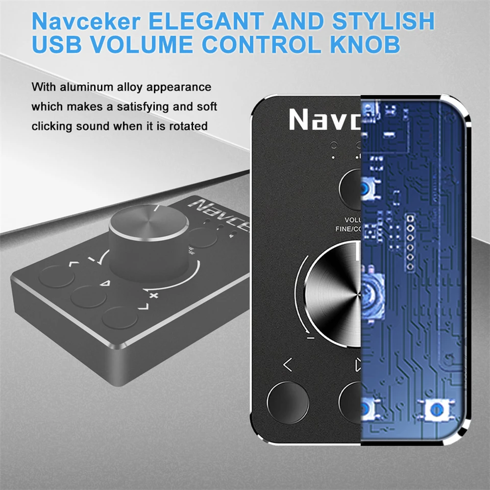 Controlador de volumen Multimedia para Pc, altavoz de ordenador, perilla con función de silencio con un clic y 3 modos de Control de volumen