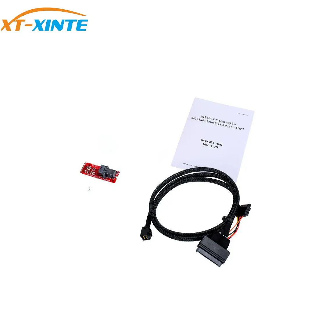 

XT-XINTE U.2 SFF-8639 to M.2 M Key for NVMe Adapter Card Mini SAS to M.2 M-Key SFF-8639 Adapter with SFF-8639 Adapter Cable