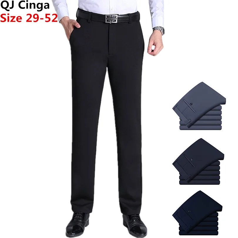 

2024 New Men Office Trousers Big Plus Size 29-52 Business Casual Suit Pants Anti Wrinkle Professional Dress Pantalones