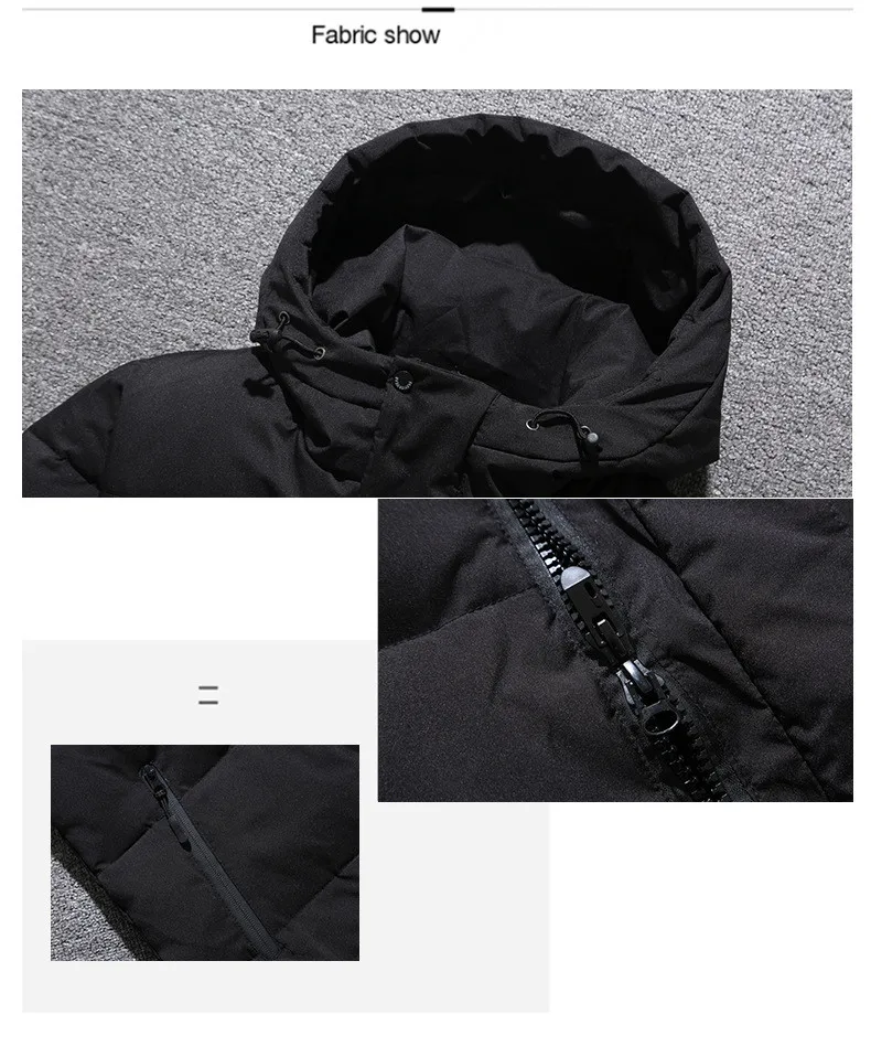 Cooton-chaquetas de plumón de pato para hombre, abrigo largo con capucha, grueso, cálido, a la moda, de talla grande 5XL Parka, Invierno