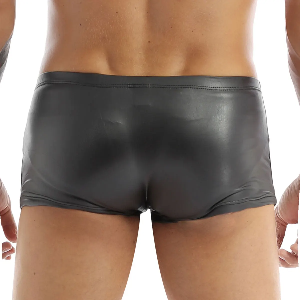 Men Sexy Lingerie Patent Leather Boxer Underwear Hot Shorts Underpants boxer homme boxershorts slip sexy homme Shorts Clubwear