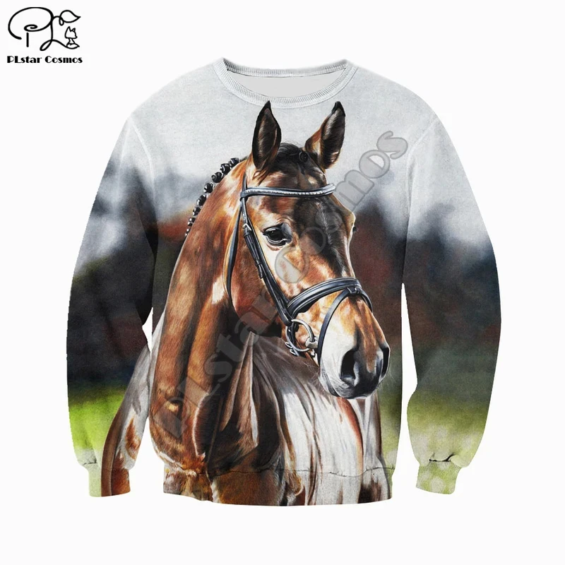 PLstar Cosmos Love Horse Animal NewFashion Tracksuit Harajuku Casual funny 3Dprint zipper/Hoodies/Sweatshirt/Jacket/Men Women T1