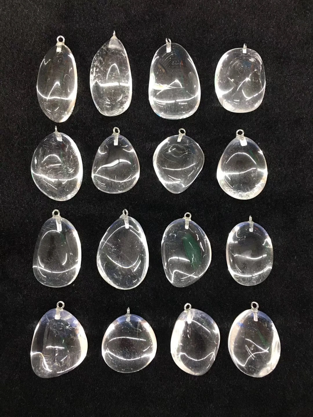 Wholesale 2pcs/pack Polished Rock Crystal Clear Quartz Bead Pendant,Natural Loose Gem Stone Pendant Jewelry Necklace 30-40mm