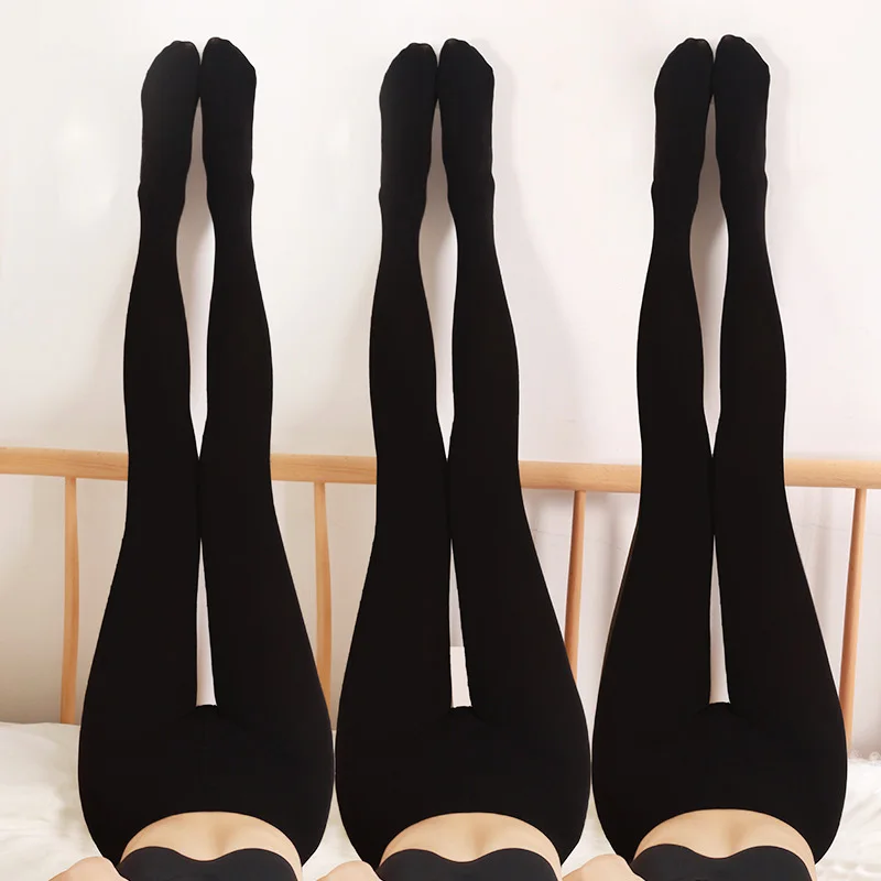 

DOIAESKV Women Pantyhose Plus Size 120D Warm Autumn Winter Lined Tights High Waist Female Stretchy Slim Skinny Velvet Stockings