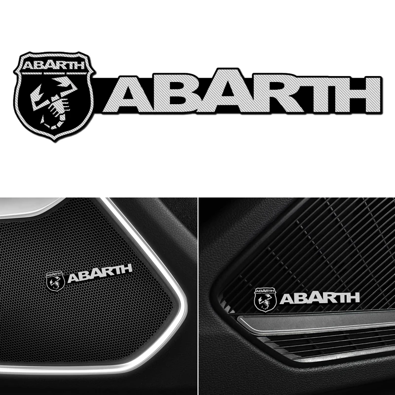 4Pcs Car Audio Speaker Badge Stereo Emblem Sticker For Abarth 595 500 Tapis Simbolo Tshirt Dodge Charger Ram 1500 Accessories