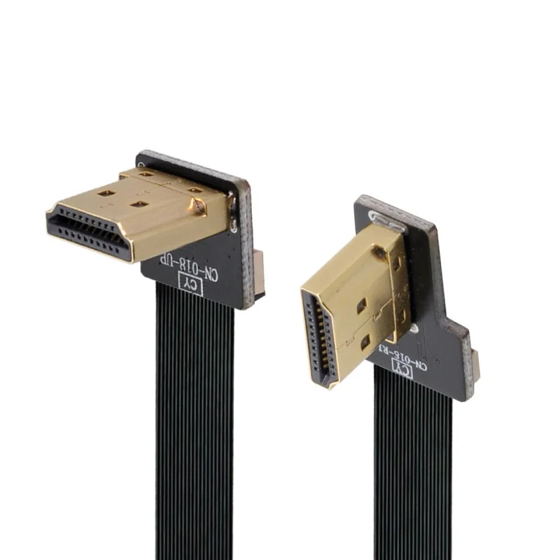 FPV HD kabel taśmowy 90 stopni Mini/Micro HD do standardowych złącza PCB kompatybilne z HDMI 20pin Fpv Micro Hdmi 5cm 15cm 20cm 50cm