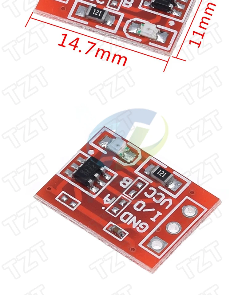 TTP223 12V 1-Kanal-Touch-Relais-Modul Kapazitiver Touch-Tastenschalter-Sensor Selbstverriegelnd/Ohne Verriegelung HTTM Touch-Taste für Arduino – Detail 3