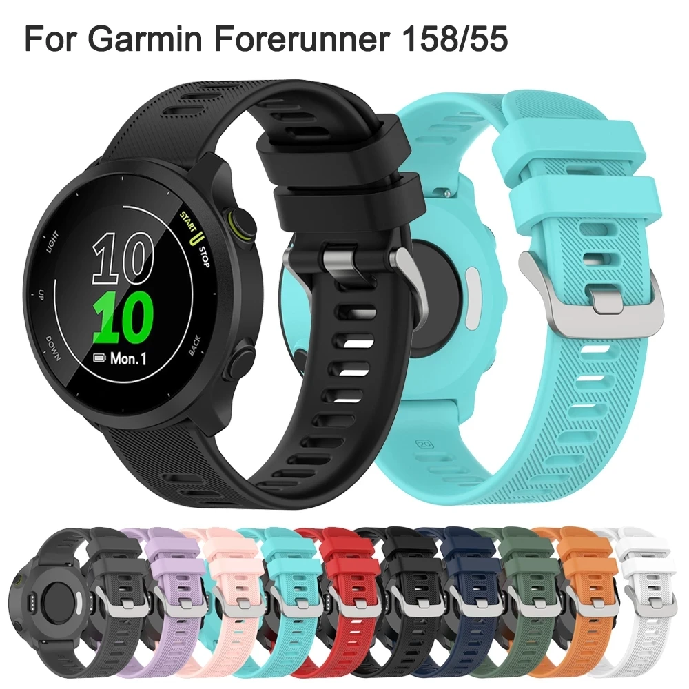 BEHUA 20mm Offizielles Armband für Garmin Forerunner 55 158 245 245M 645 Music, Schnellverschluss-Silikonband Correa – Detail 4