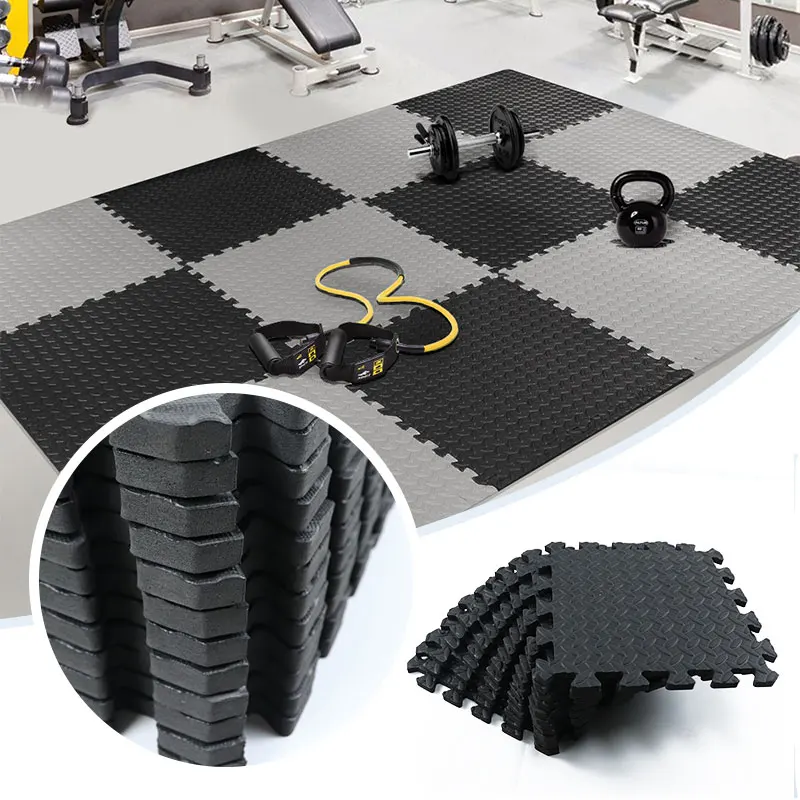 

30x30cm EVA Non-slip Baby Climbing Pad Foam Puzzle Play Mat 12Pcs Black And Gray Interlocking Exercise Tiles Floor Splicing Mat