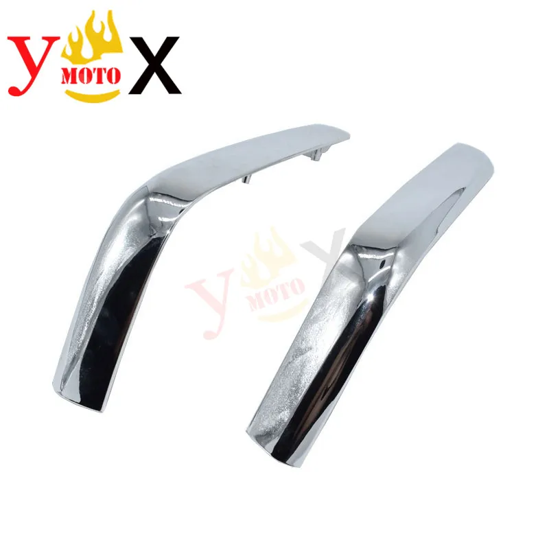 Pair Chrome ABS Lower Side Corner Trunk Saddlebag Accent Trim Strip Cover Decal For Honda Goldwing GL1800 2001-2011 2002 2003