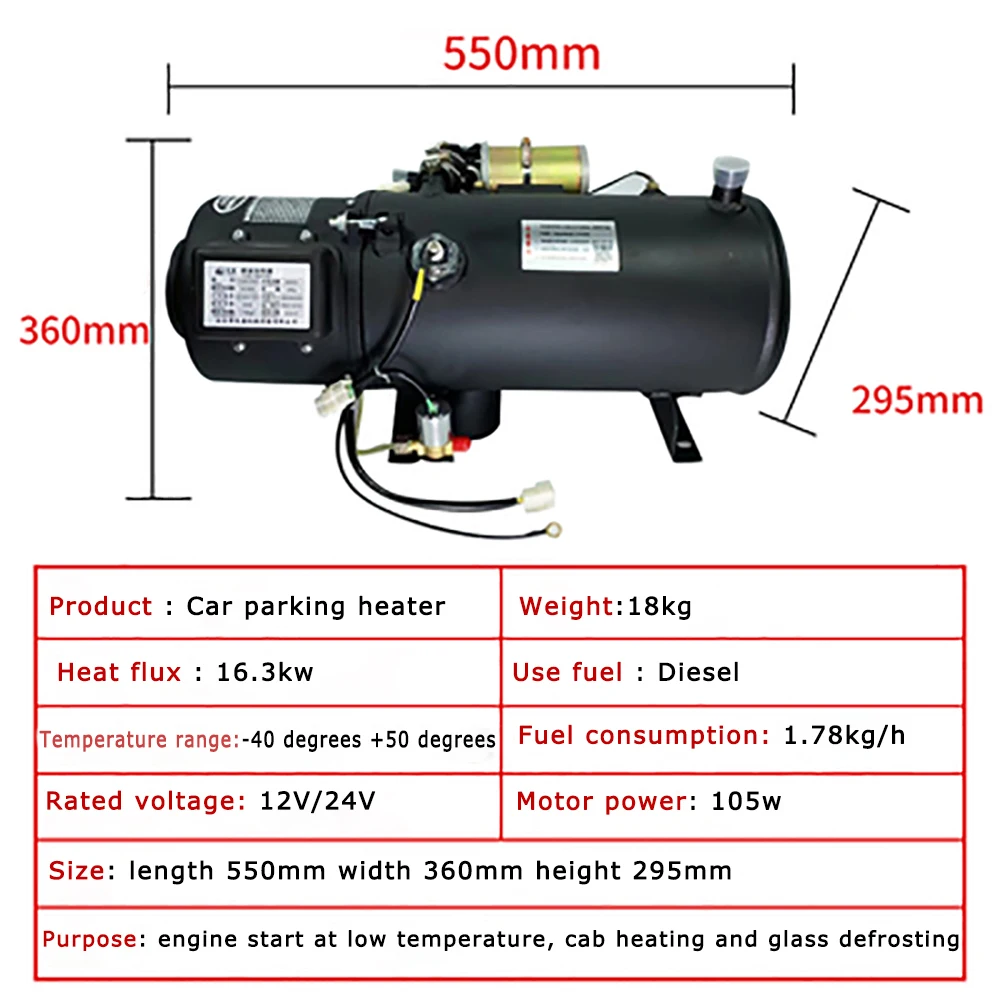 Imagem -02 - Aquecedor Diesel do Carro do ar Pré-aquecedor do Motor Caminhão Diesel Pré-aquecendo a Máquina do Aquecimento de Água 12v 24v 10kw