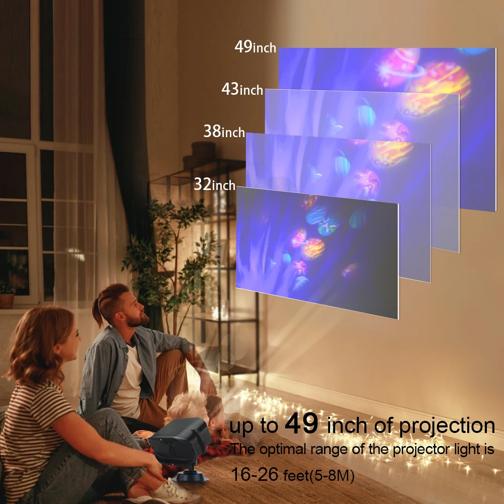 Galaxy Projector Night Light Home Led Lamp Bedroom Room Christmas Lights Remote Decor Decorative Luminaires Children Gift Party