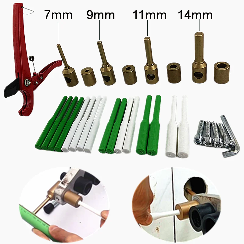 Imagem -02 - Ppr Water Pipe Repair Tool Reparação do Vazamento Buraco Hot Melter Soldagem Die Head Pert Reparação de Cola em Bastão pe mm mm 11 mm 14 mm
