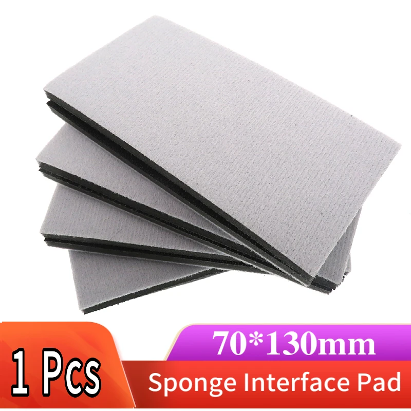 

70*130mm Rectangle Soft Sponge Interface Pad Damping Pad for Sander Backing Pad Abrasive tools Accessories - Hook and Loop