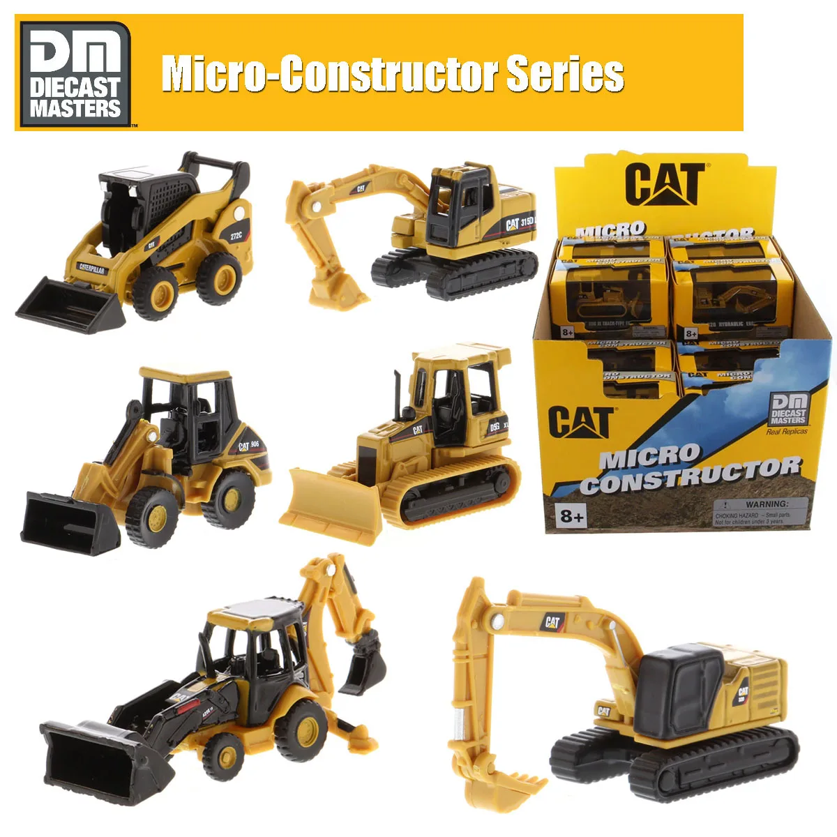 CAT MINI Size 1/150 Scale Diecast Vehicles Micro Constructor Model Excavator Loader Tractor 6pcs/set CASE For collection gift