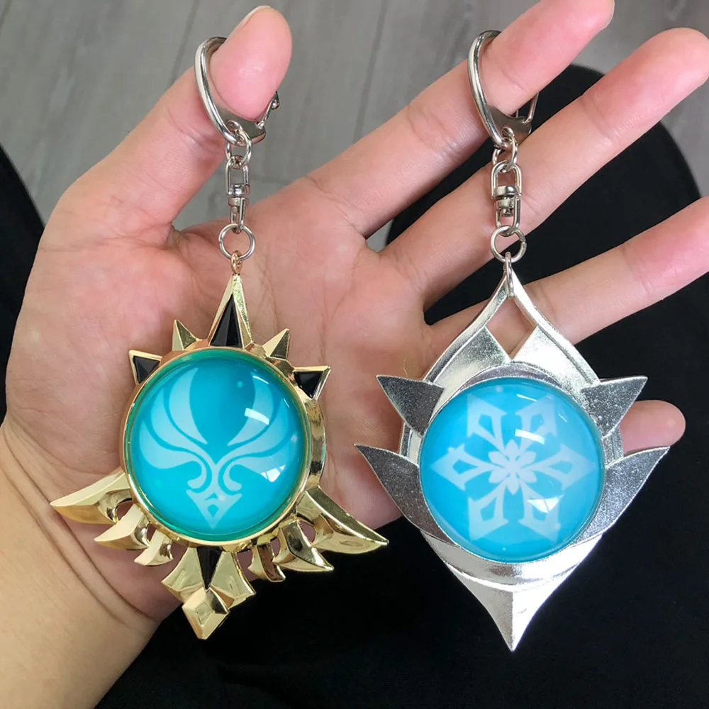 Game Eyes Of God Metal KeyChains Trinket Mondstadt Liyue Harbor Anime Accessories Bag Pendant Key Chains High Quality