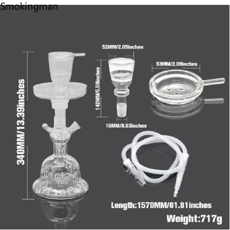 Colorful Glass Bottle Hookah Flask Complete Shisha Nargile Chicha Water Pipe Plastic Hose With Foam Box Hookha And Accessories