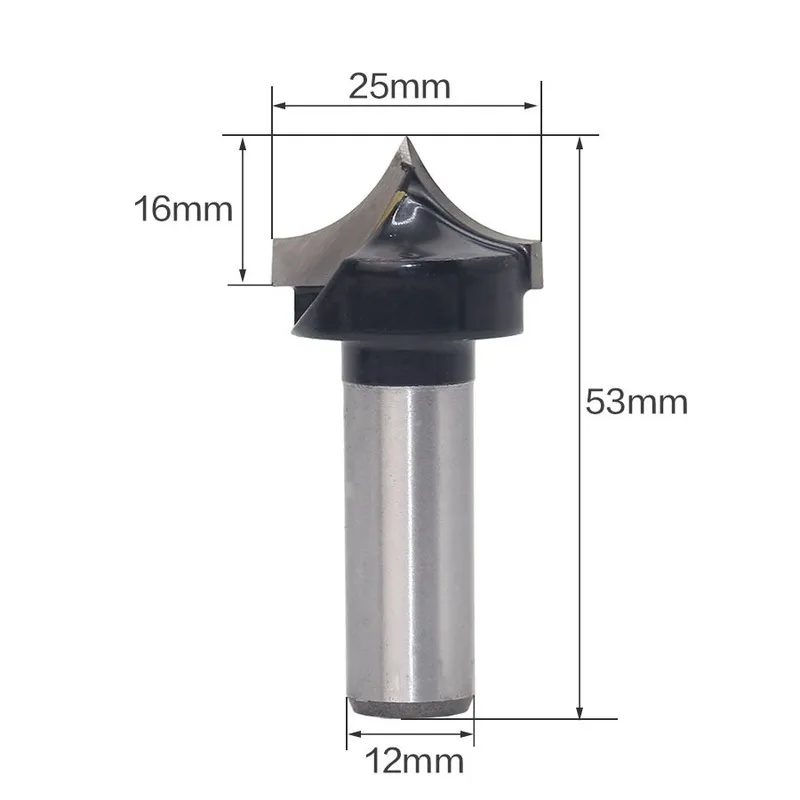1Pc 12MM Shank Cutter Tools For Woodworking CNC Shaker Tools Solid Carbide Corner Round Nose Bits Round Point Cut Bit End Mills