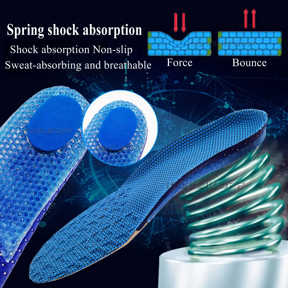 KOTLIKOFF Elastic Shock Absorbing Shoe Insoles Breathable Honeycomb Sneaker Inserts Sports EVA Shoe Insole Orthotic Shoes Soles