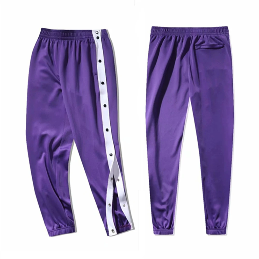 Women & Men Running Pants Button Double Side Opening Training Sports Pants Jogging Fitness Baseball  Basketball Court Trousers