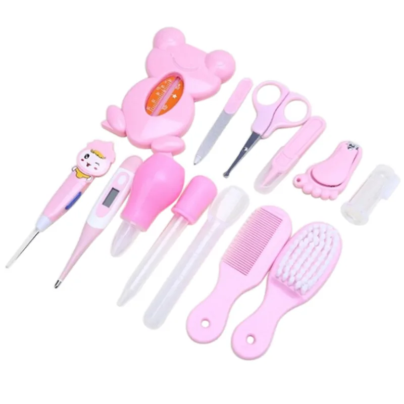 13 Stks/set Pasgeboren Baby Kids Nail Haar Gezondheidszorg Thermometer Grooming Borstel Kit