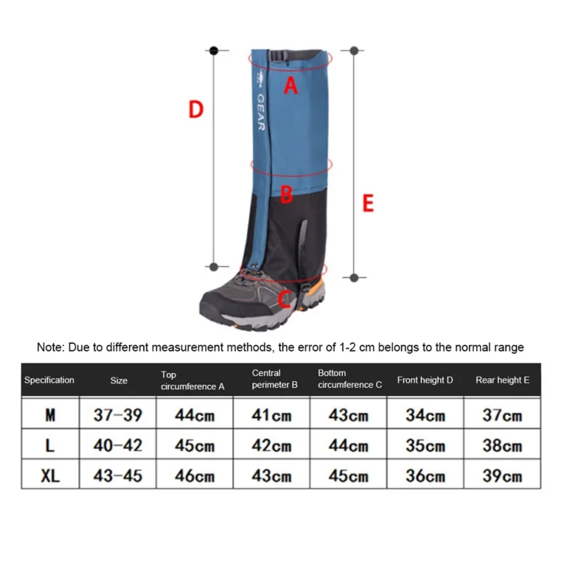 Snow Boots Outdoor Camping Climbing Waterproof Snow Legging Gaiters For Men And Women Teekking Skiing Desert Shoes Covers