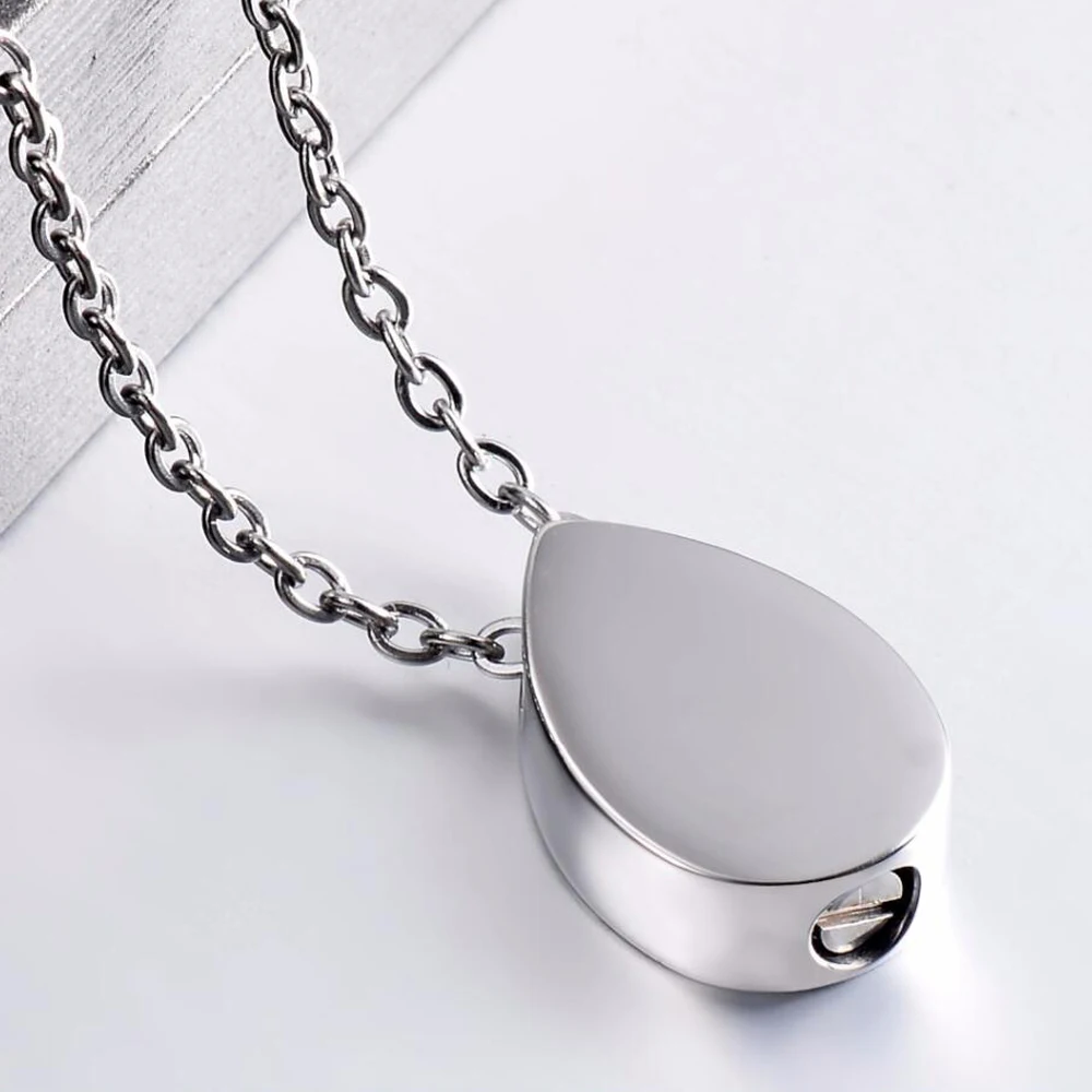 Life Of Tree Teardrop Stainless Steel Keepsake Ashes Necklace Urn Pendant  Cremation Memorial Locket Jewelry