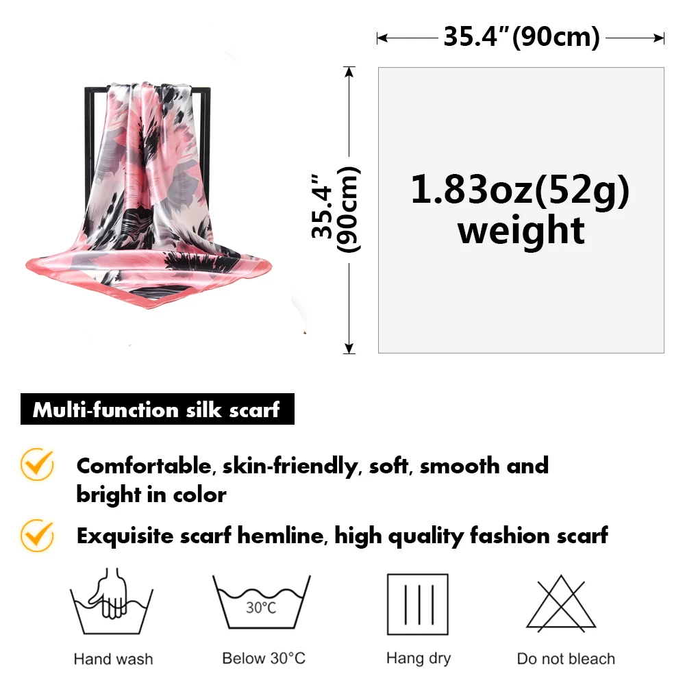 Женский шелковый шарф, квадратная бандана, дизайнерская брендовая повязка на голову, новый хиджаб, шаль, платок, шейный платок с принтом на цепочке,