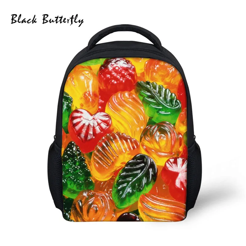 2020 Backpack Kids School Bags Candy Pattern Student- Bags Children Orange  Book Bag Kindergarten Bag Nursery Bag 3-8 Years Old