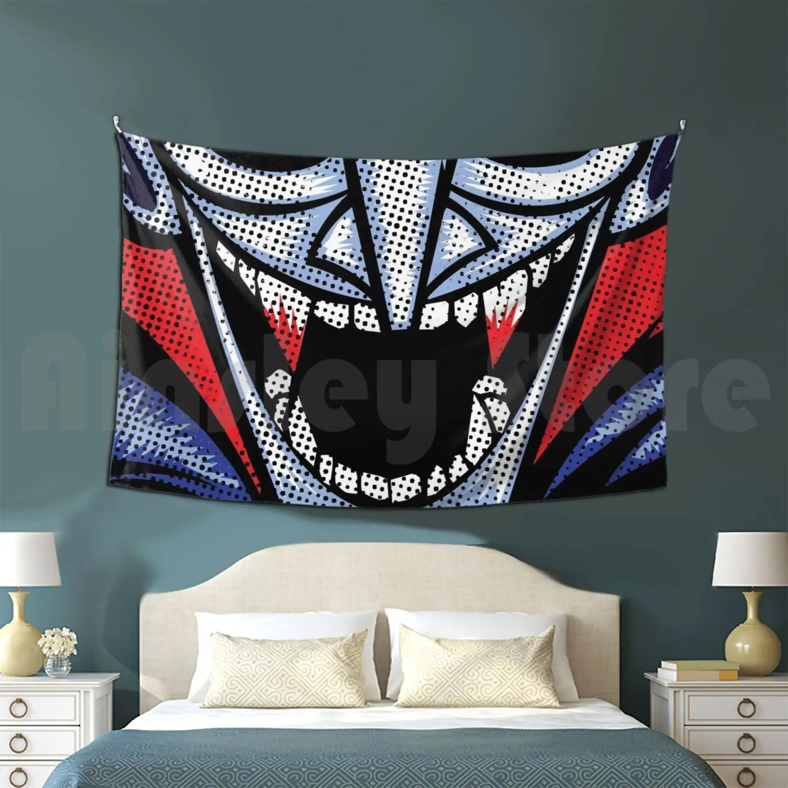 Tapiz de vampiro para colgar en la pared, disfraz de vampiro de Halloween, mansión embrujada, dientes de miedo, colmillos, chupar sangre, Nosferatu